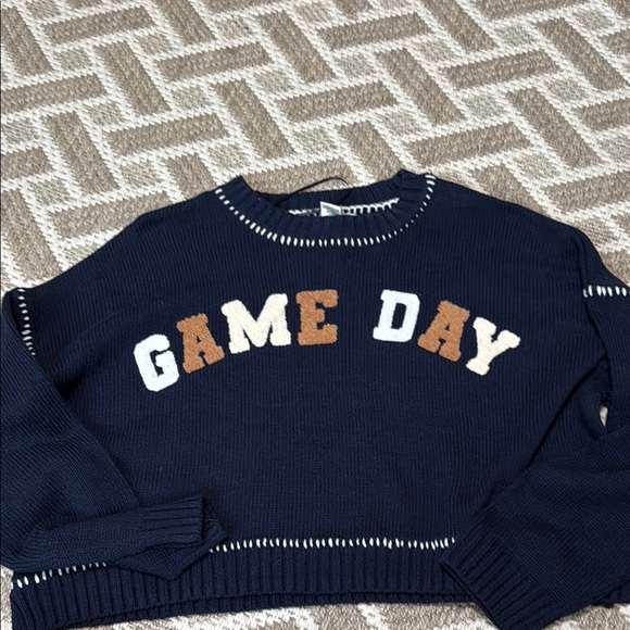 Jessica Simpson Sweaters - Jessica Simpson Navy 'Game Day' Sweater size Medium